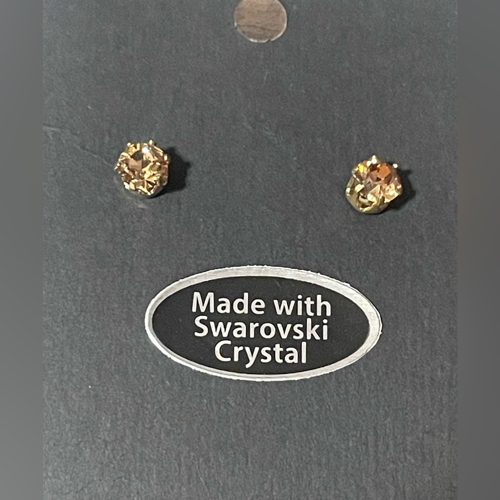Swarovski‎ Gold Crystal Earrings
